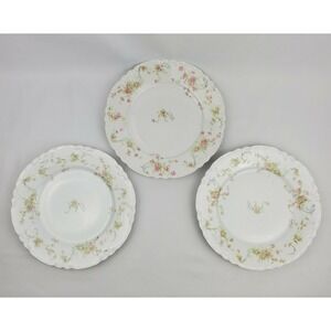 Hutschenreuther Racine Pink Floral Laurel 3 Luncheon Dessert Salad Plates 8.75"